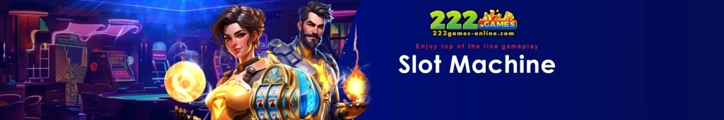 222GAMES vibrant slot game lobby showing multiple casino slot machines and game categories